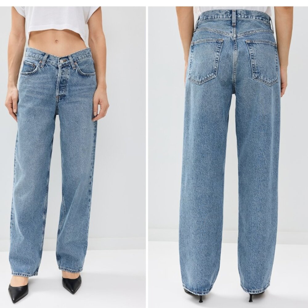 Agolde Light Blue Wide Leg Jeans